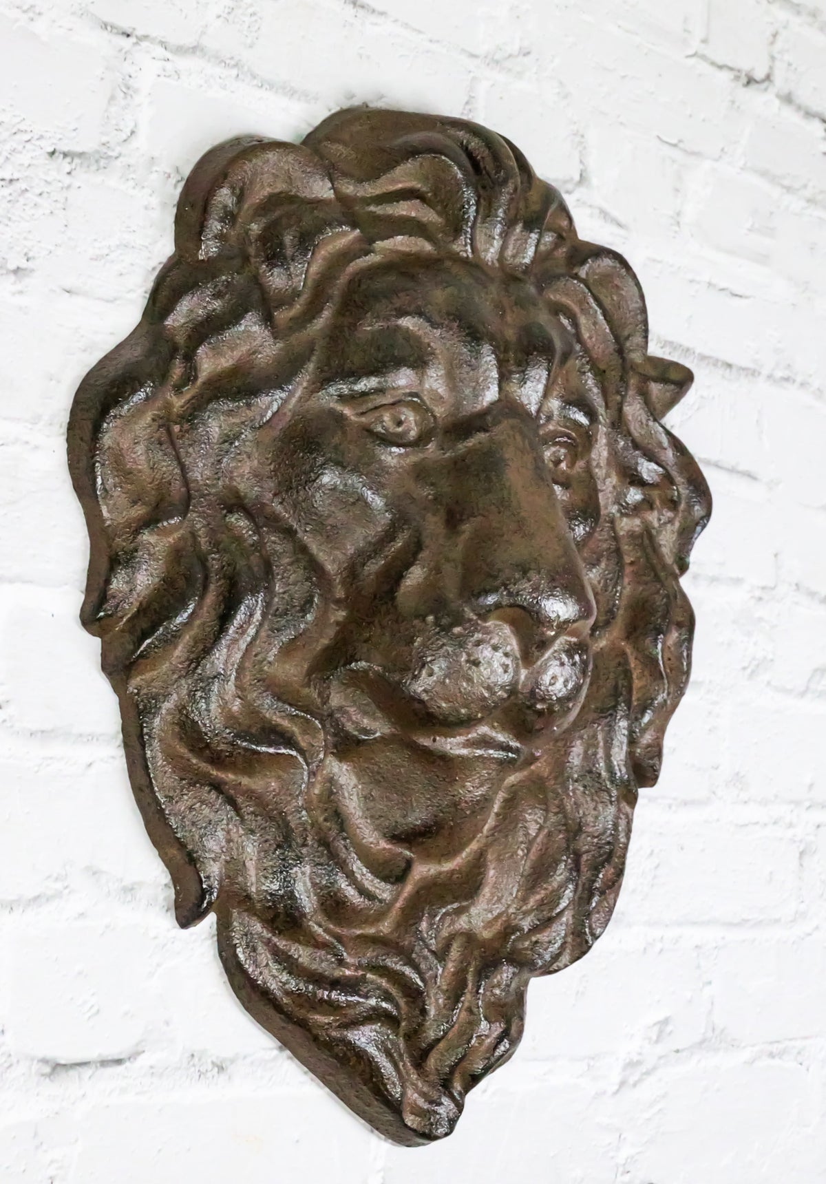 Cast Iron Aslan The King Of The Jungle Regal Lion Head Wall Plaque Figurine