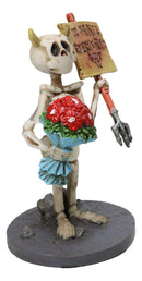 Day Of The Dead Skeleton Valentine With I Hate Everything But U Sign Figurine