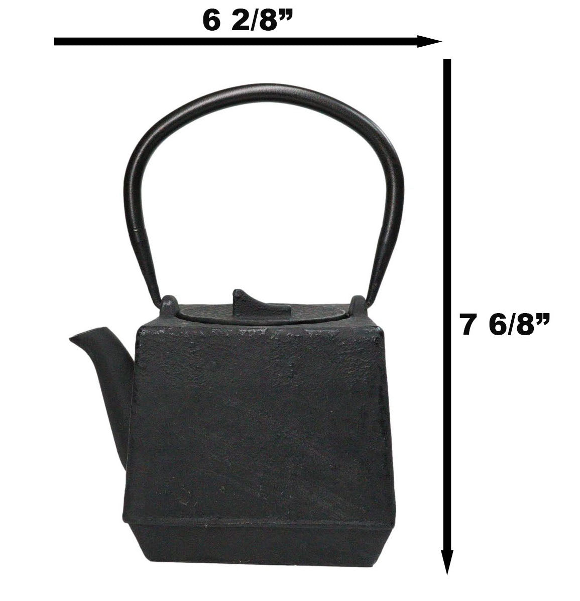 Black Traditional Square Tetsubin Medium Cast Iron Teapot 28oz Tea Pot W/ Handle