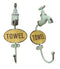 Set Of 2 Cast Iron Vintage Old Fashioned Spigot Faucet Towel Coat Wall Hooks