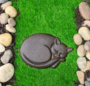 Set Of 3 Cast Iron Sleeping Kitty Cat Garden Stepping Stone Pave Foot Steps