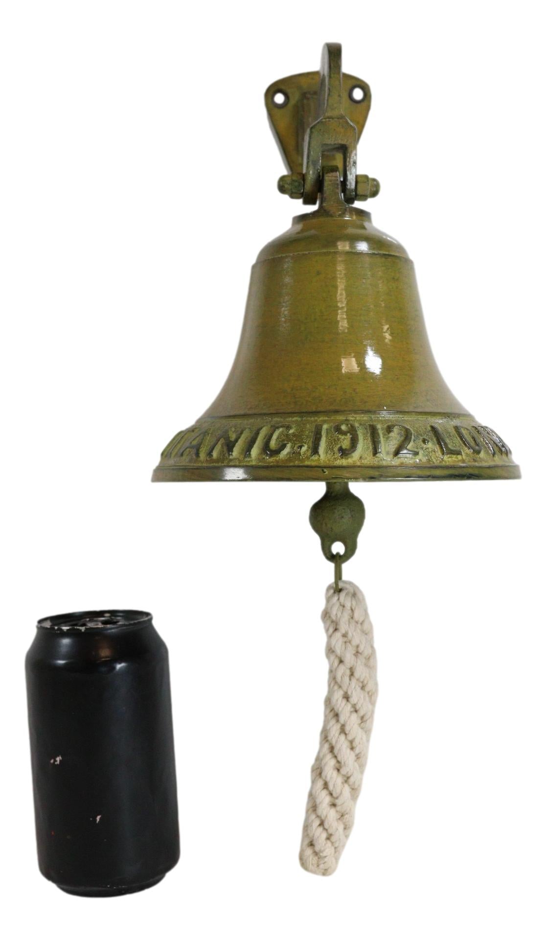 Antiqued Brass Finish Over Aluminum Verdigris Patina Titanic Wall Dinner Bell