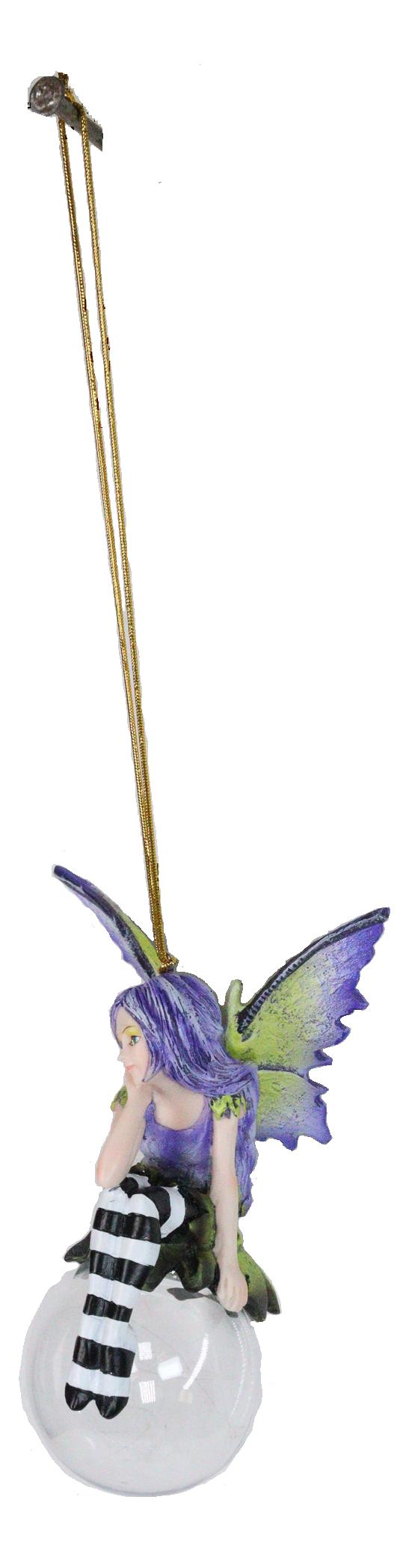 Dulcibelle Lavender Fae Bubble Rider Fairy Ornament Amy Brown Holiday Collection