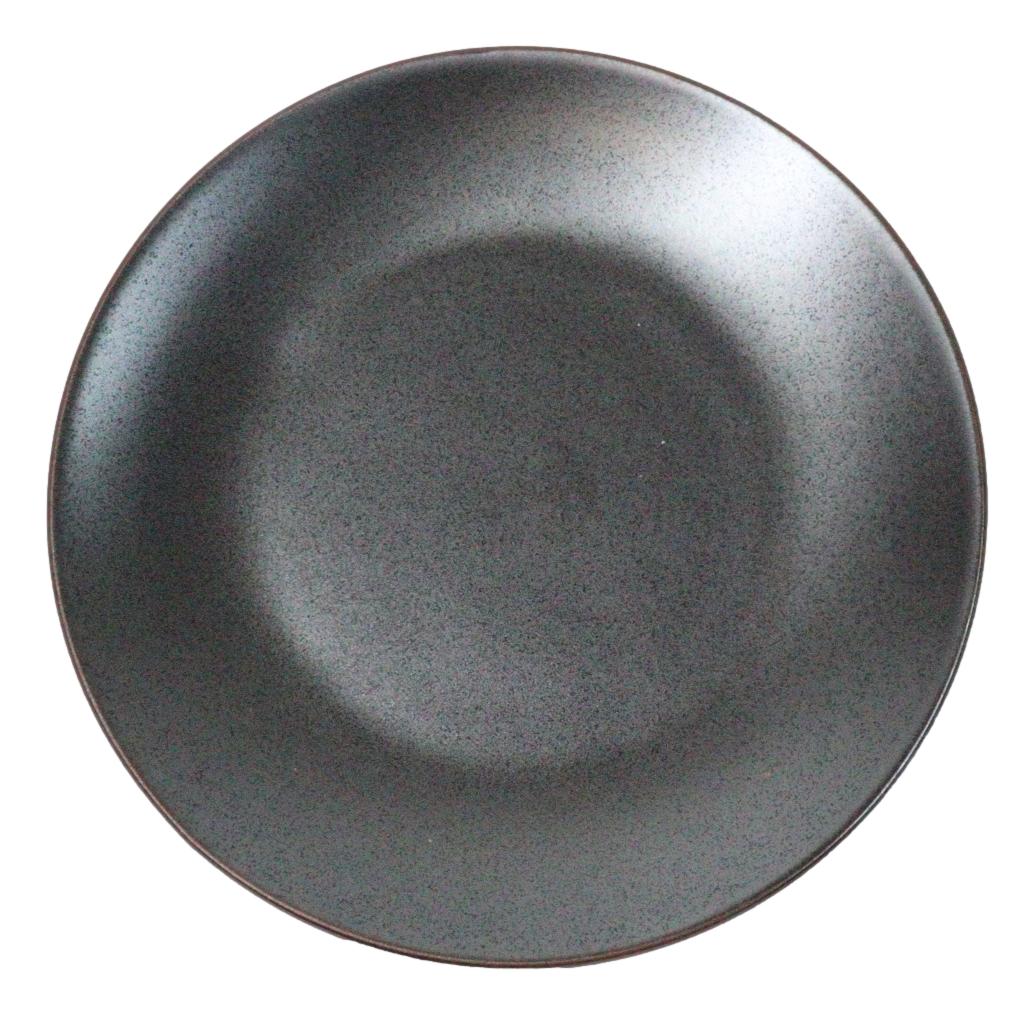 Set Of 5 Black Tetsu Kesho Round Appetizer Dessert Salad Ceramic Plates 6"D