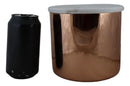 Modern Chic Sleek Copper Plated Storage Canister with Natural Marble Lid 2qt