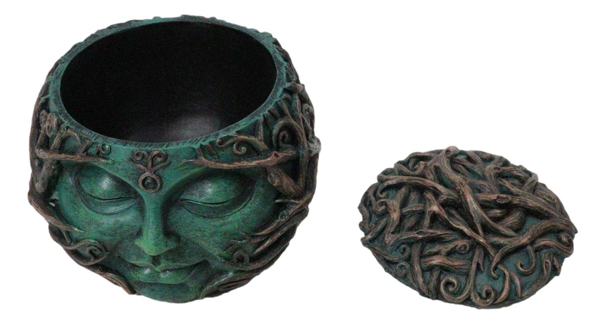 Wiccan Gaia Earth Goddess Mother Nature Keepsake Trinket Box Figurine