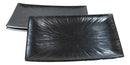 Pack Of 3 Black Tetsu Kesho Porcelain Long Rectangular Serving Platter 15"X8.5