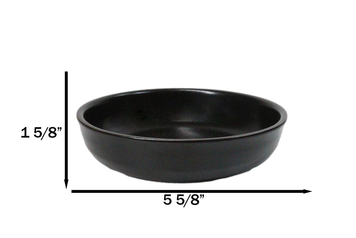 Pack Of 6 Kokuyo Black Ceramic Collection Shallow Bowl Or Deep Plates 10oz