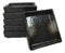 Set Of 6 Charcoal Grey Tone Hakumu Art Ceramic Square Condiment Sauce Dishes 2oz