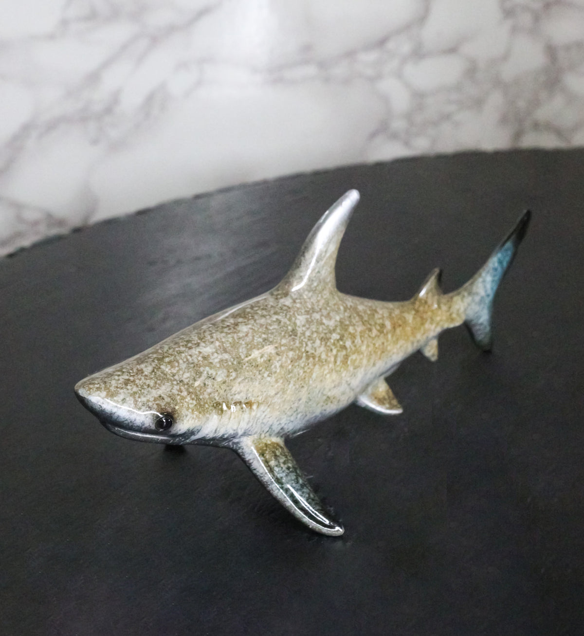 Marine Wildlife Apex Predator of The Deep Great White Shark Swimming Figurine