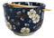 Midnight Blue Plum Blossoms Large 24Oz Donburi Ramen Bowl With Chopsticks Set