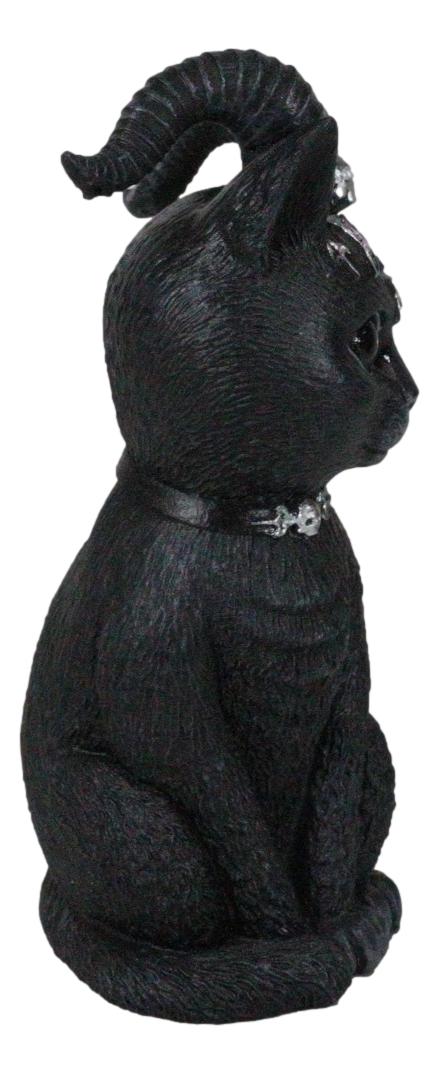 Cultic Fiends Gargoyle Cat Baphomet With Horns Triple Moon Pentagram Figurine