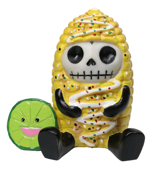 Furrybones Elotito Zesty Corn and Lime Snack Skeleton Figurine Furry Bones - Ebros Gift