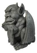 Gothic Stoic Warrior Notre Dame Gargoyle Shield Bearer Chimera Figurine 12"H