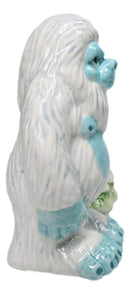 Himalayan Abominable Snowman Yeti And Pine Tree Ceramic Salt Pepper Shakers Set