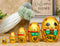 Ebros Golden Maneki Neko Wooden Toy Stacking Nesting Dolls 5 Piece Matryoshka