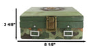 Green Military US Army Emblem Officer Briefcase Camo Decorative Trinket Box