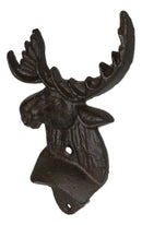 Pack Of 2 Rustic Western Country Bull Moose Cast Iron Beer Bottle Wall Openers