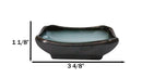 Set Of 6 Seikai Blue Sky & Black Rectangle Porcelain Condiment Sauce Dishes 2oz