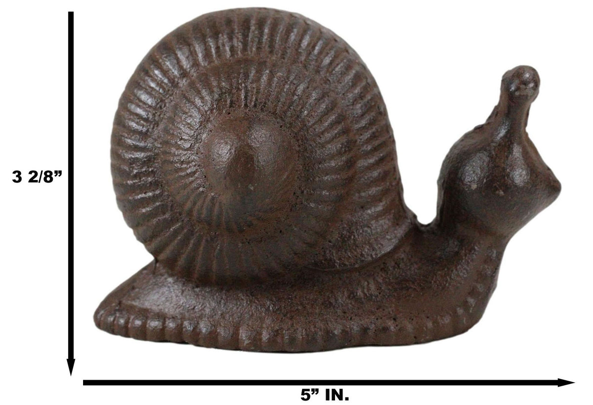 Whimsical Rustic Western Farmhouse Cast Iron Cottage Mollusca Snail Figurine