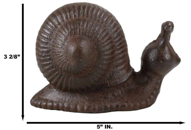 Whimsical Rustic Western Farmhouse Cast Iron Cottage Mollusca Snail Figurine