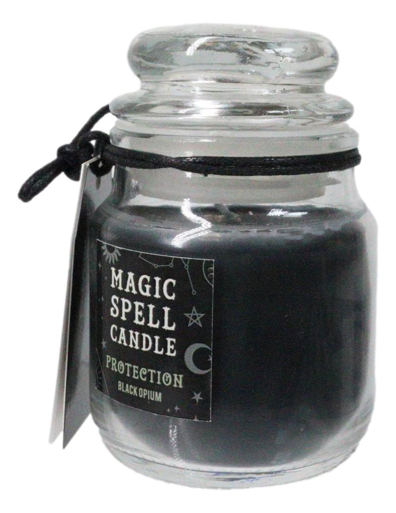 Set of 3 Wicca Halloween Ritual Black Opium Protection Spell Candle in Glass Jar