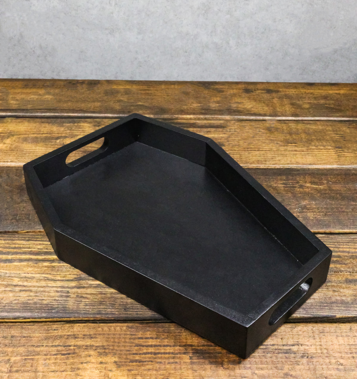 Gothic Dark Arts Spooky Vampire Coffin Trinket Jewelry Tray With Handles 9.5" L