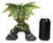 Green And Gold Scales Behemoth Dragon Perching On Ancient Rock Arch Figurine