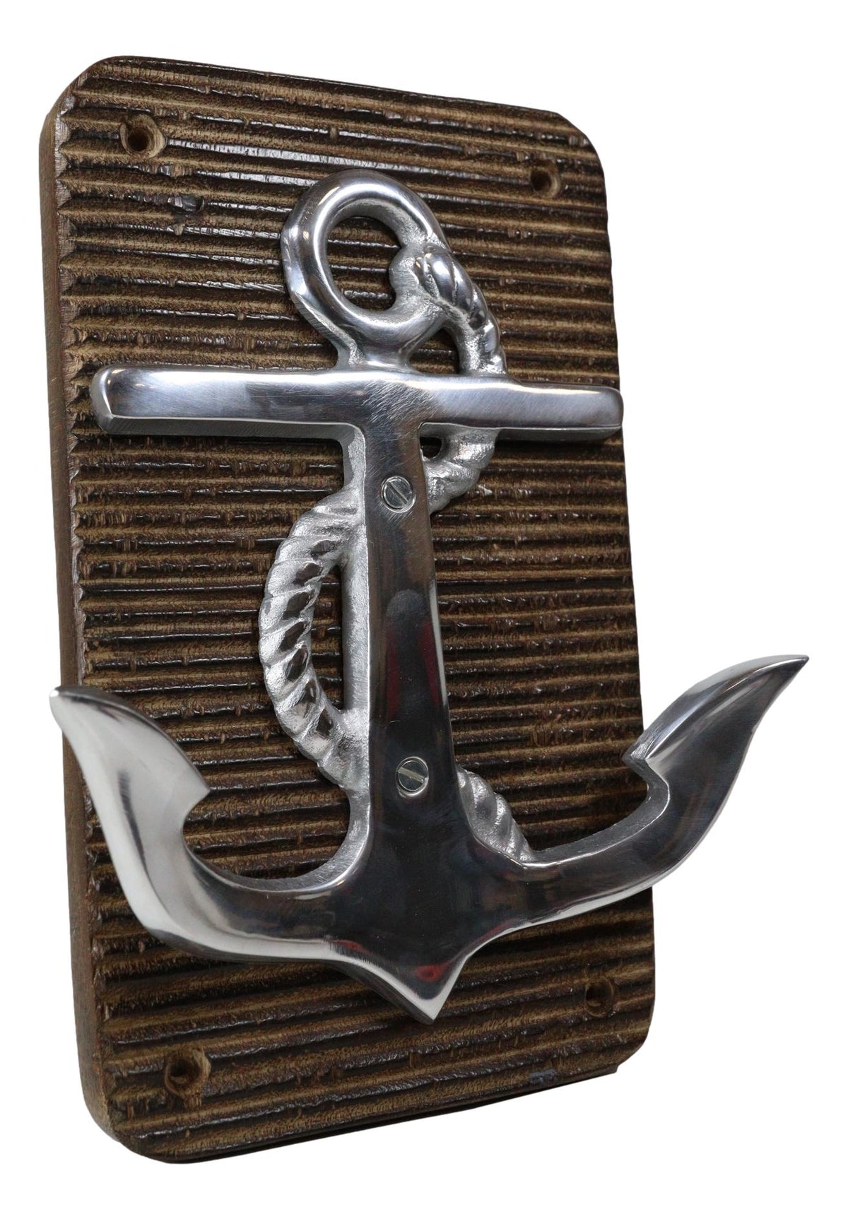 Aluminum Sailor Marine Sea Ship Anchor On Board 2 Pegs Double Wall Hook Plaque