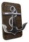 Aluminum Sailor Marine Sea Ship Anchor On Board 2 Pegs Double Wall Hook Plaque
