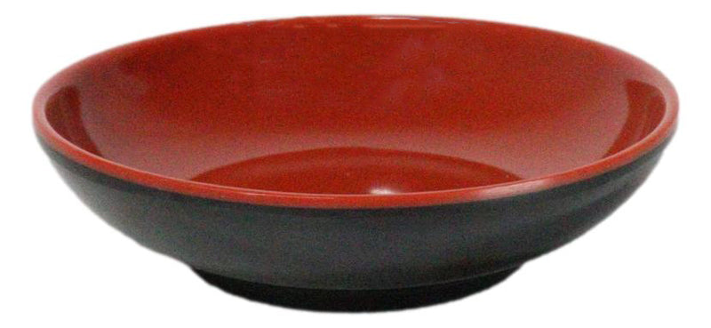 Pack Of 10 Red And Black Melamine Dipping Sauce Or Condiment Round Dishes 4"D