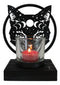 Wicca Phases of The Moon Celestial Black Cat Metal Votive T-Lite Candle Holder