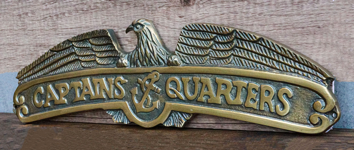 Nautical Marine Captains Quarters Eagle Sailor Anchor Aluminum Wall Decor Plaque - Ebros Gift