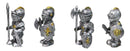 Set of 4 Medieval Suit of Armor Knights With Axe Sword Shields Mini Figurines