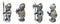 Set of 4 Medieval Suit of Armor Knights With Axe Sword Shields Mini Figurines