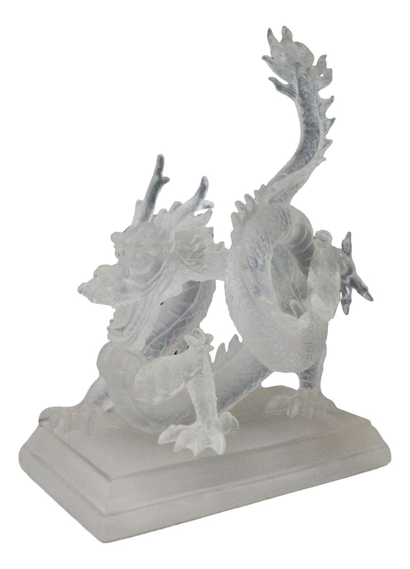 Legendary Chinese Orient Azure Dragon King Frosted Translucent Acrylic Figurine