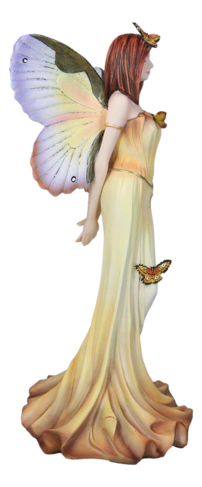 Whimsical Garden Spring Monarch Butterfly Fairy Standing Eyes Closed Figurine