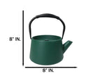 Matte Green Modern Straight Edge Design Tetsubin Larger Cast Iron Teapot 33oz