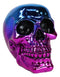 Day of The Dead Metallic Blue and Pink Plated Gothic Skull Figurine Skeleton
