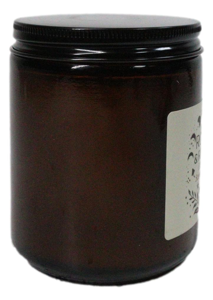 Ebros Roots & Rituals Evergreen Scented Amber Glass Jar Candle 22 Hour