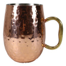 Moscow Mule Copper Plated Stainless Steel Hammered Barrel Cup Mug Gold Handle