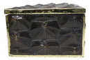 Realistic Faux Turtle Shell Print With Gold Trim Decorative Jewelry Trinket Box