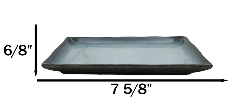 Pack Of 5 Blue Sky And Stars Seikai Collection Rectangular Sushi Plates 7.75" L