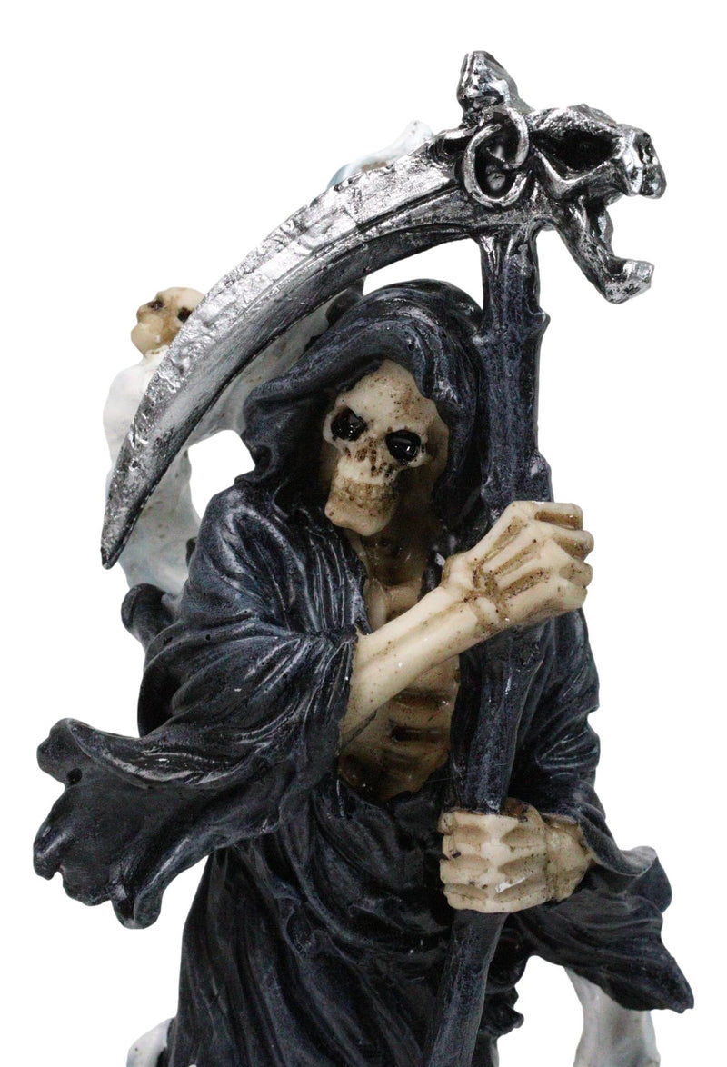 Black Death Plaque Grim Reaper Holding Scythe With Dead Soul Spirits Figurine