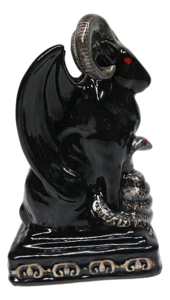 Ceramic Sabbatic Goat Baphomet With Cobra Ceramic Salt And Pepper Shakers Set