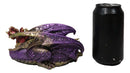 Magic Purple Mother Dragon Protecting Her Colorful Hatchling Babies Figurine
