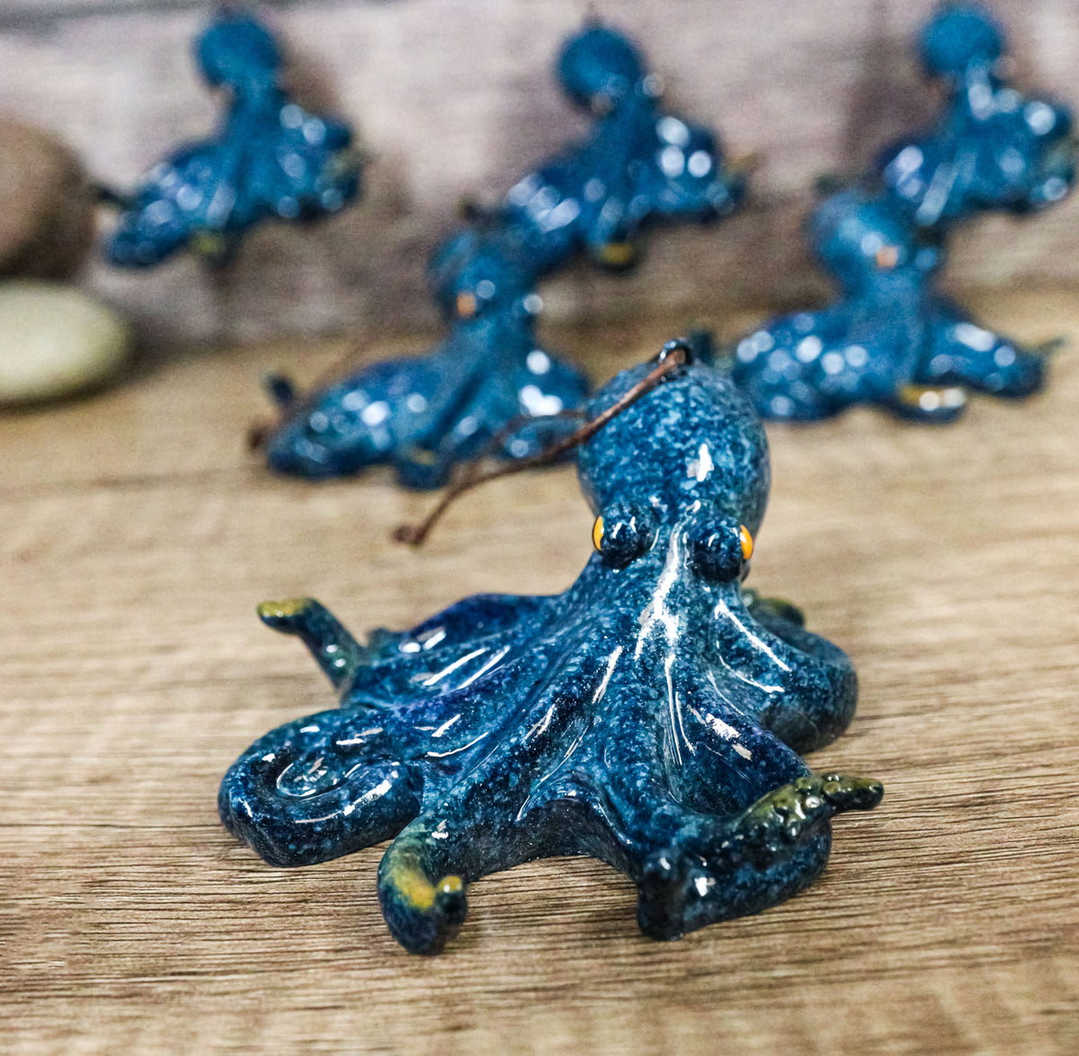 Set Of 6 Blue Giant Sea Octopus Ocean Marine Wall Hanging Decor Tree Ornaments
