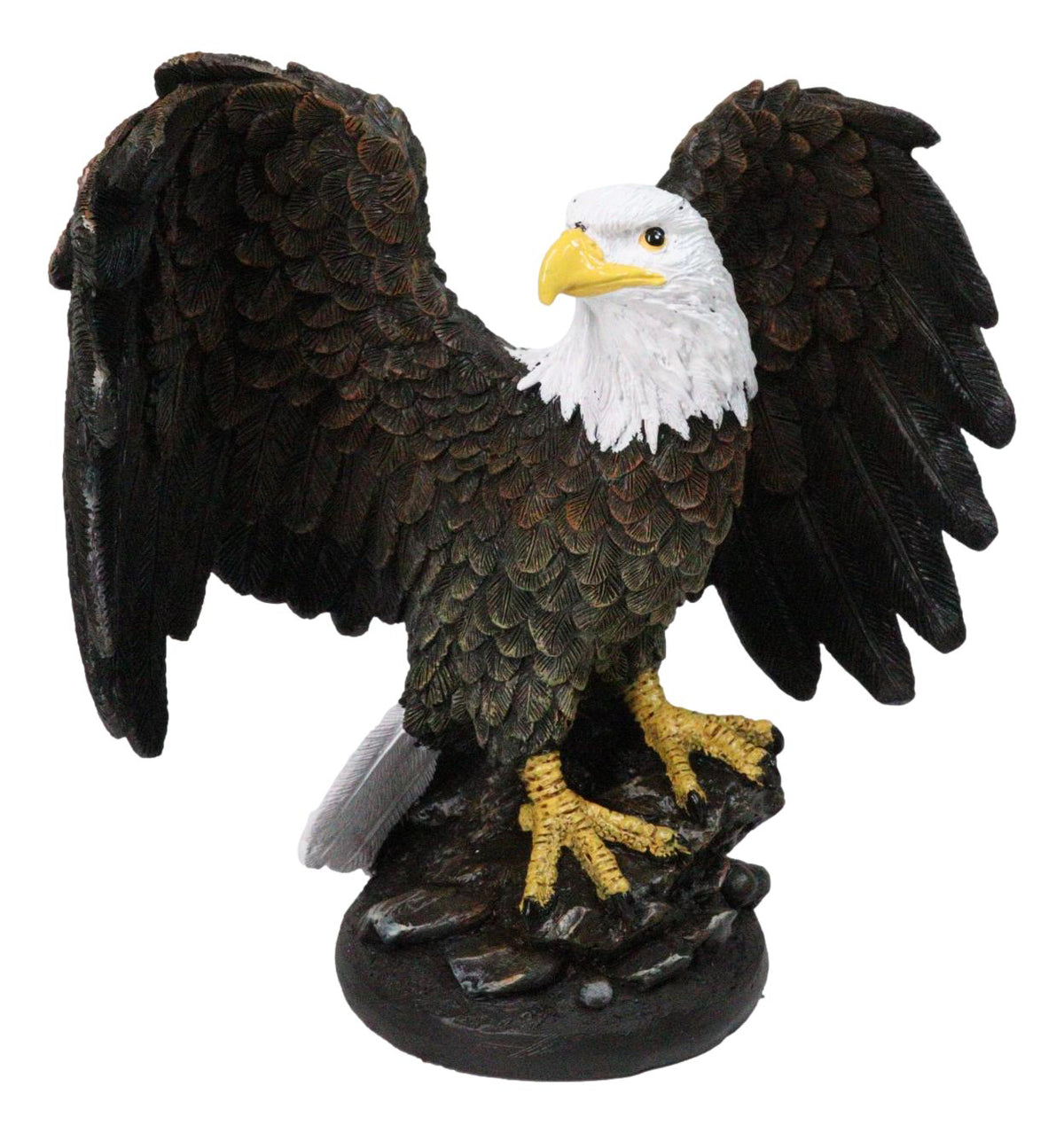 Patriotic American Bald Eagle Figurine With Wings Spread Wildlife Sculpture