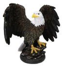 Patriotic American Bald Eagle Figurine With Wings Spread Wildlife Sculpture