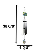 Blue Monarch Butterfly Colorful Art Glass Hanging Wind Chime With Metal Rods